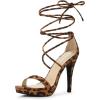 imageAllegra K Womens Platform Stiletto Heels Lace Up SandalsLeopard