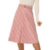 imageAllegra K Womens Tartan Plaid High Waist Belted Vintage ALine Midi SkirtLight Pink
