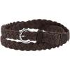 imageuxcell Women Skinny Braided Belt Adjustable Pin Buckle Weave CasualBrown