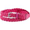 imageuxcell Women Skinny Braided Belt Adjustable Pin Buckle Weave CasualPink
