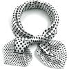 imageuxcell Women Small Square Scarf Scarves Leopard Printed Striped Polka Dots Pattern Kerchief NeckerchiefWhite Black Dots