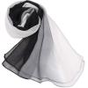 imageuxcell Long Chiffon Lightweight Sheer Wedding Scarf Silky Gradient Color Party Shawl Spring Summer Beach Wrap for WomenBlack White