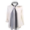 imageuxcell Long Chiffon Lightweight Sheer Wedding Scarf Silky Gradient Color Party Shawl Spring Summer Beach Wrap for WomenBlack White