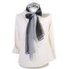 imageuxcell Long Chiffon Lightweight Sheer Wedding Scarf Silky Gradient Color Party Shawl Spring Summer Beach Wrap for WomenBlack White