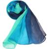 imageuxcell Long Chiffon Lightweight Sheer Wedding Scarf Silky Gradient Color Party Shawl Spring Summer Beach Wrap for WomenBlue Green