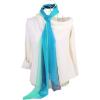 imageuxcell Long Chiffon Lightweight Sheer Wedding Scarf Silky Gradient Color Party Shawl Spring Summer Beach Wrap for WomenBlue Green