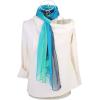 imageuxcell Long Chiffon Lightweight Sheer Wedding Scarf Silky Gradient Color Party Shawl Spring Summer Beach Wrap for WomenBlue Green