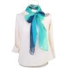 imageuxcell Long Chiffon Lightweight Sheer Wedding Scarf Silky Gradient Color Party Shawl Spring Summer Beach Wrap for WomenBlue Green