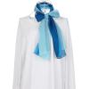 imageuxcell Long Chiffon Lightweight Sheer Wedding Scarf Silky Gradient Color Party Shawl Spring Summer Beach Wrap for WomenDark Light Blue