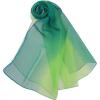 imageuxcell Long Chiffon Lightweight Sheer Wedding Scarf Silky Gradient Color Party Shawl Spring Summer Beach Wrap for WomenDark Light Green