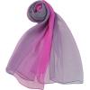 imageuxcell Long Chiffon Lightweight Sheer Wedding Scarf Silky Gradient Color Party Shawl Spring Summer Beach Wrap for WomenFuchsia Gray