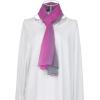 imageuxcell Long Chiffon Lightweight Sheer Wedding Scarf Silky Gradient Color Party Shawl Spring Summer Beach Wrap for WomenFuchsia Gray