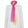 imageuxcell Long Chiffon Lightweight Sheer Wedding Scarf Silky Gradient Color Party Shawl Spring Summer Beach Wrap for WomenFuchsia Yellow