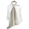 imageuxcell Long Chiffon Lightweight Sheer Wedding Scarf Silky Gradient Color Party Shawl Spring Summer Beach Wrap for WomenGray Beige