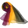 imageuxcell Long Chiffon Lightweight Sheer Wedding Scarf Silky Gradient Color Party Shawl Spring Summer Beach Wrap for WomenGreen Yellow Purple