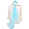 imageuxcell Long Chiffon Lightweight Sheer Wedding Scarf Silky Gradient Color Party Shawl Spring Summer Beach Wrap for WomenLight Blue