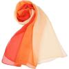 imageuxcell Long Chiffon Lightweight Sheer Wedding Scarf Silky Gradient Color Party Shawl Spring Summer Beach Wrap for WomenOrange