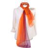 imageuxcell Long Chiffon Lightweight Sheer Wedding Scarf Silky Gradient Color Party Shawl Spring Summer Beach Wrap for WomenOrange Purple