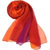 imageuxcell Long Chiffon Lightweight Sheer Wedding Scarf Silky Gradient Color Party Shawl Spring Summer Beach Wrap for WomenOrange Purple