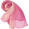 imageuxcell Long Chiffon Lightweight Sheer Wedding Scarf Silky Gradient Color Party Shawl Spring Summer Beach Wrap for WomenPale Pink Fuchsia