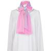 imageuxcell Long Chiffon Lightweight Sheer Wedding Scarf Silky Gradient Color Party Shawl Spring Summer Beach Wrap for WomenPink Blue