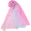 imageuxcell Long Chiffon Lightweight Sheer Wedding Scarf Silky Gradient Color Party Shawl Spring Summer Beach Wrap for WomenPink Blue