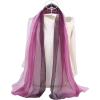 imageuxcell Long Chiffon Lightweight Sheer Wedding Scarf Silky Gradient Color Party Shawl Spring Summer Beach Wrap for WomenPurple