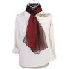 imageuxcell Long Chiffon Lightweight Sheer Wedding Scarf Silky Gradient Color Party Shawl Spring Summer Beach Wrap for WomenRed Black