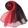 imageuxcell Long Chiffon Lightweight Sheer Wedding Scarf Silky Gradient Color Party Shawl Spring Summer Beach Wrap for WomenRed Black