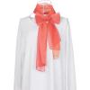 imageuxcell Long Chiffon Lightweight Sheer Wedding Scarf Silky Gradient Color Party Shawl Spring Summer Beach Wrap for WomenRed Orange