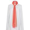 imageuxcell Long Chiffon Lightweight Sheer Wedding Scarf Silky Gradient Color Party Shawl Spring Summer Beach Wrap for WomenRed Orange