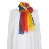 imageuxcell Long Chiffon Lightweight Sheer Wedding Scarf Silky Gradient Color Party Shawl Spring Summer Beach Wrap for WomenRed Yellow Green Blue