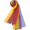 imageuxcell Long Chiffon Lightweight Sheer Wedding Scarf Silky Gradient Color Party Shawl Spring Summer Beach Wrap for WomenRed Yellow Green Blue