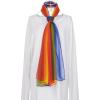 imageuxcell Long Chiffon Lightweight Sheer Wedding Scarf Silky Gradient Color Party Shawl Spring Summer Beach Wrap for WomenRed Yellow Green Blue