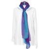 imageuxcell Long Chiffon Lightweight Sheer Wedding Scarf Silky Gradient Color Party Shawl Spring Summer Beach Wrap for WomenRoyal Blue