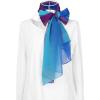 imageuxcell Long Chiffon Lightweight Sheer Wedding Scarf Silky Gradient Color Party Shawl Spring Summer Beach Wrap for WomenRoyal Blue