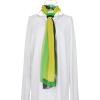 imageuxcell Long Chiffon Lightweight Sheer Wedding Scarf Silky Gradient Color Party Shawl Spring Summer Beach Wrap for WomenYellow Green Black