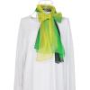 imageuxcell Long Chiffon Lightweight Sheer Wedding Scarf Silky Gradient Color Party Shawl Spring Summer Beach Wrap for WomenYellow Green Black