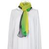 imageuxcell Long Chiffon Lightweight Sheer Wedding Scarf Silky Gradient Color Party Shawl Spring Summer Beach Wrap for WomenYellow Green Black