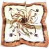 imageuxcell Women Small Square Scarf Scarves Leopard Printed Striped Polka Dots Pattern Kerchief NeckerchiefBeige Chain