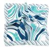 imageuxcell Women Small Square Scarf Scarves Leopard Printed Striped Polka Dots Pattern Kerchief NeckerchiefBlue White Novelty