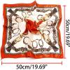 imageuxcell Women Small Square Scarf Scarves Leopard Printed Striped Polka Dots Pattern Kerchief NeckerchiefOrange Red White