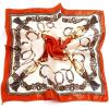 imageuxcell Women Small Square Scarf Scarves Leopard Printed Striped Polka Dots Pattern Kerchief NeckerchiefOrange Red White