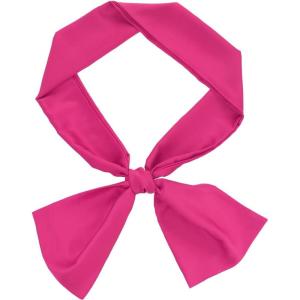 imageAllegra K 6quot ExtraWide Silky Solid Color Long Scarves Ribbon Neckerchief Neck Wraps for WomenFuchsia