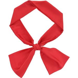 imageAllegra K 6quot ExtraWide Silky Solid Color Long Scarves Ribbon Neckerchief Neck Wraps for WomenRed