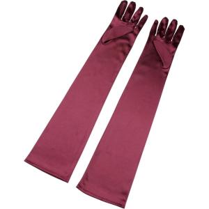 imageAllegra K Womens Long Gloves 1920S Evening Party Full Finger Mittens Elegant Opera GloveBurgundy