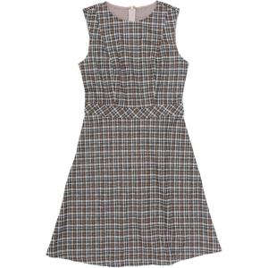 imageAllegra K Womens Plaid Dress Sleeveless A Line Vintage Houndstooth Work DressesBrown White