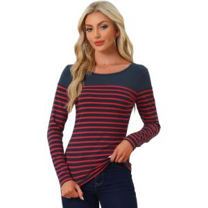 imageAllegra K womens CasualNavy Blue Red