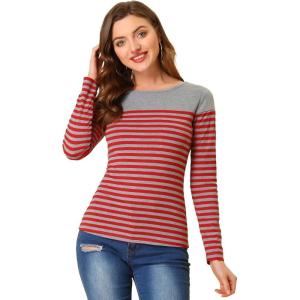 imageAllegra K womens CasualRed Gray