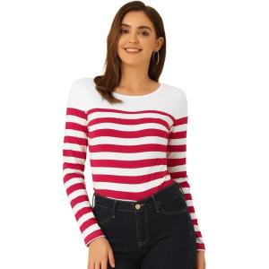 imageAllegra K womens CasualRed Stripe